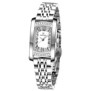 Relógio De Pulso Feminino Quartzo Aço Inoxidável Branco