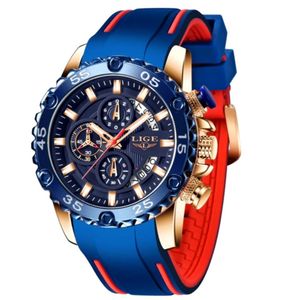 Relógio Masculino Pulseira De Silicone Esportivo De Quartzo Azul