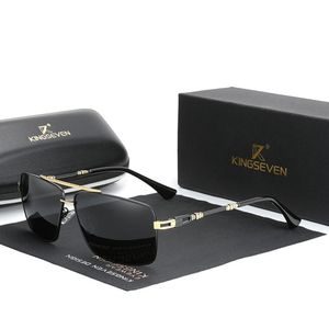 Óculos De Sol Polarizados Retângulo Design Uv 400 Kingseven Dourado