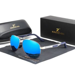 Óculos Polarizados Quadrados Lente Uv400 Kingseven Cinza Azul