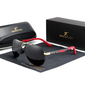 Óculos Polarizados Quadrados Lente Uv400 Kingseven Cinza Dourado