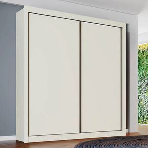 Guarda-roupa Móveis Europa Zurique Flex 2 Portas De Correr E 4 Gavetas Off White