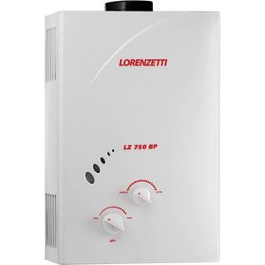 Aquecedor De Água A Gás Lorenzetti Lz 750Bp Por Exaustão Natural Glp Branco
