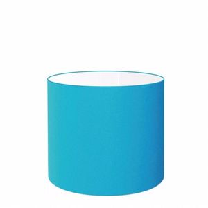 Cúpula Abajur Tecido Cilíndrica Cp-8015 Ø35x25 Azul Turquesa