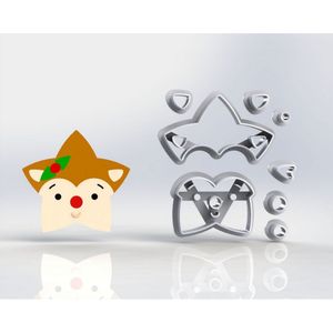 Cortador Natal Estrela Cervo Modular Tamanho 7Cm