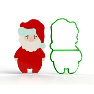 Cortador Natal Papai Corpo Noel (P/Biscoito) Tamanho 15 Cm