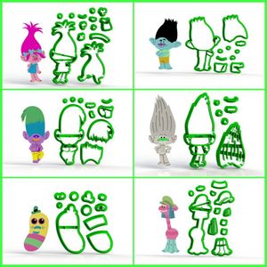 Cortador Kit Trolls - 6 Modelos Modulares Mod 1 Tamanho 8 Cm
