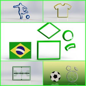 Cortador Kit Copa Do Mundo Brasil Futebol 5 Modelos 5 Cm