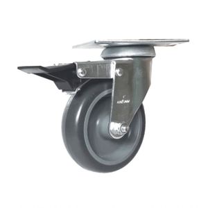 Rodizio 4 Pol. Pvc Com Placa Freio Glpf.412.bp.fp