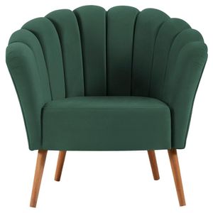Poltrona Decorativa Pes Tauari 7048 Veludo Verde Dmobiliario Verde