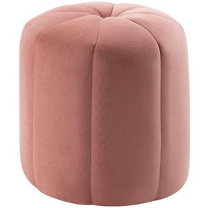 Puff Puf Para Sala P09 Veludo Rosa Dmobiliario Rosa