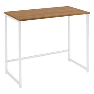Escrivaninha F83 Madeira Taeda Mell 80x75 Cm Base Aço Branco Dmobiliario Mell Branco