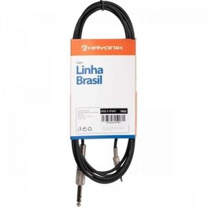 Cabo De áudio Hayonik Linha Brasil P2 Estéreo X P10 Estéreo 3m Preto