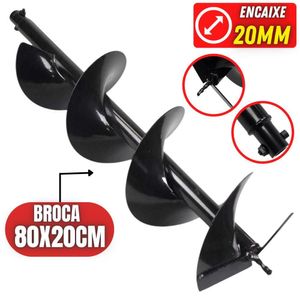 Broca Para Perfurador De Solo 80x20cm Encaixe De 20mm