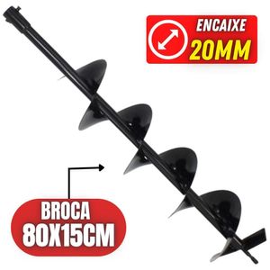Broca De Espiral Simples Helicoidal 80x15cm Para Perfurador