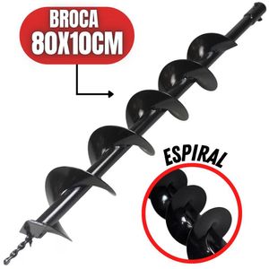 Broca Helicoidal 80x10cm Para Perfurador De Solo