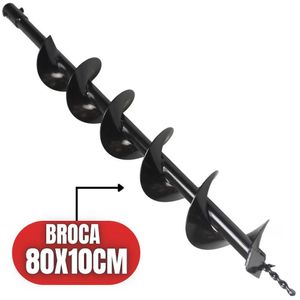 Broca 80x10cm Para Perfuradores De Solo Com Encaixe De 20mm