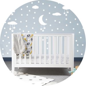 Adesivos Decorativos De Parede Infantil Nuvens Lua Estrelas
