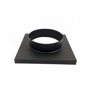 Adaptador Preto De Quadrado 30,5x30,5Cm Para Redondo 150 Mm De Diâmetro