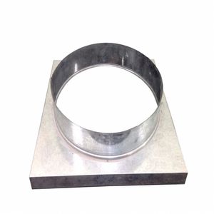 Adaptador Galvanizado De Quadrado 30,5x30,5Cm Para Redondo 150 Mm De Diâmetro