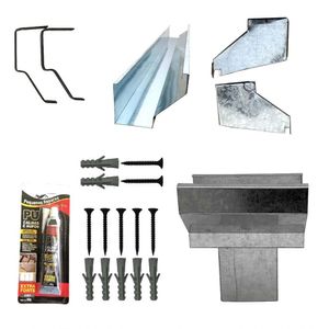 Kit Calha Telhado Beiral 2M Calha Galvanizada Retangular