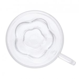 Jogo De Xícaras De Café Parede Dupla Flor Hibisco 75 Ml Lyor