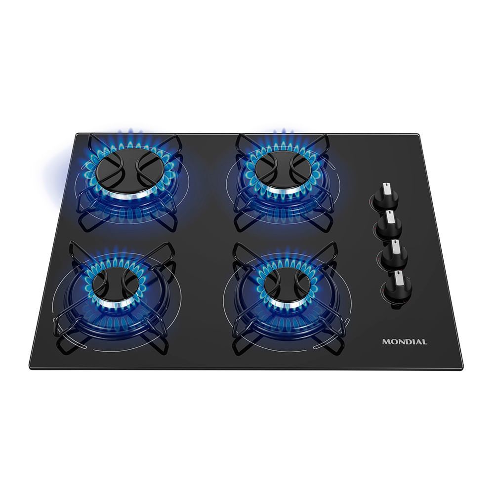 Menor preço em Cooktop A Gás 4 Bocas Mondial Ctg-01 Biv Preto/inox
