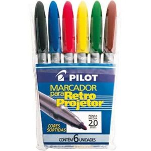 Kit Marcador Retro Projetor 2.0 C-6 Cores - Pilot