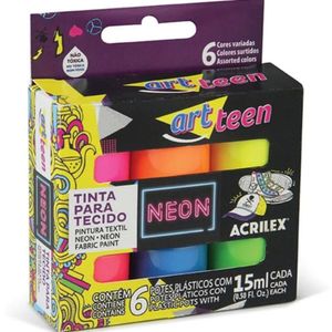 Tinta Para Tecido Neon 6 Cores - Acrilex -