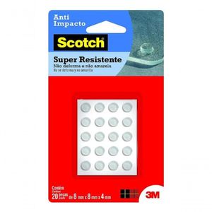 Protetor De Silicone Anti-impacto Redondo P Com 20 Unidades Transparente Scotch - 3m -