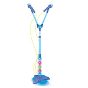 Microfone Duplo Infantil C- Pedestal Rock Show - Dm Toys - Azul