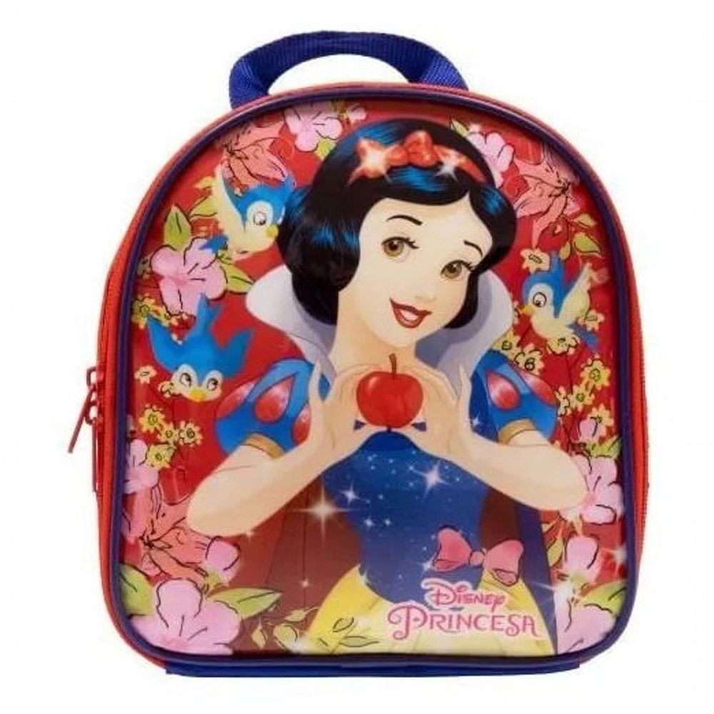 Lancheira Infantil Feminina Térmica Branca de Neve Azul