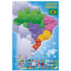 Puzzle 200 Peças - Grow - Mapa Do Brasil