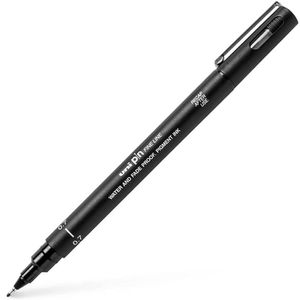 Caneta Uni Pin Fine Line 3.0mm Preta - Uni Ball 0.3