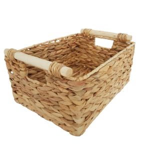 Caixa Multi Uso Aramada Em Palha Natural Alt 18cm X Larg. 26cm X Comp. 37cm
