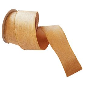 Fita Decorativa Natal Aramada Linho Dourado Comp 9.14m