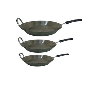 Kit Frigideiras Em Aço Inox Cabo Baquelite Chapa 2mm Fritura