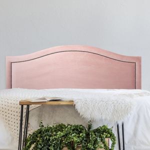 Cabeceira Queen Estofada Para Cama Box Curva Luxo Com Tachas 160x60cm Rosê/fumê