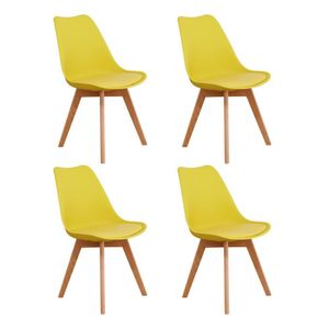 Kit 4 Cadeiras Para Sala De Jantar Siena Amarelo