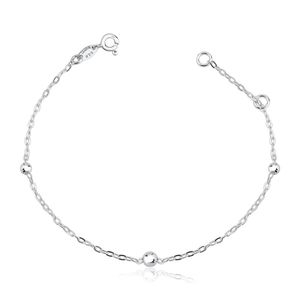Tornozeleira Bolas 3mm 4mm Prata925 - 25cm