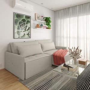Sofá Em Linho 200cm Boss Areia