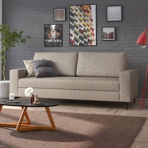 Sofá 3 Lugares 194cm Loft Cinza-marrom
