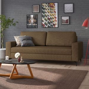 Sofá 3 Lugares 174cm Loft Marrom-preto