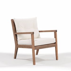 Poltrona Para Jardim Acquablock Em Madeira Maciça Riade Stain Castanho-cru