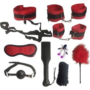 Kit Sadomasoquismo 10 Peças Bdsm Fetiche Chicote Algema Palm