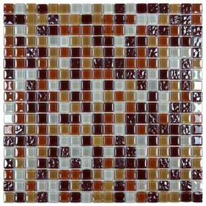 Pastilha De Vidro Miscelanea Metal 30x30cm 1,5x1,5 Bege-branco