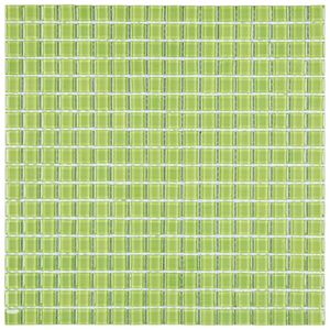 Pastilha De Vidro Cristal 30x30cm 1,5x1,5 Glass Mosaic Verde Claro