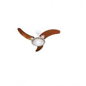 Ventilador De Teto Venti-delta Delta Ventus Com 3 Pás Branco-mogno 127v