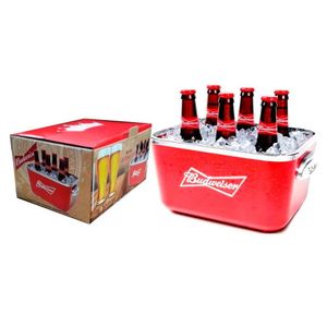 Balde Para Gelo Budweiser Globimport Retangular - 5l Vermelho
