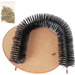 Brinquedo Massageador Com Catnip Arranhador Gatos Preto E Laranja